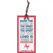 6pk -Bookmark Fabric Patch Now The Lord Is The Spirit Pack of 6