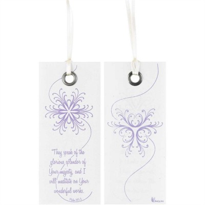 Bookmark Fabric Ribbon They Speak of God Psalm 145:5, 6pk - 603799438599 - BKMFR-5002
