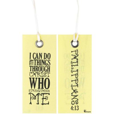 Bookmark Fabric Ribbon I Can Do All Things Philippians 4:13, 6pk - 603799438605 - BKMFR-5003