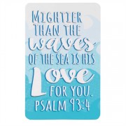 12pk -Bookmark Pocket Card Mightier Than The Waves Psalm 93:4 (Pack of 12)