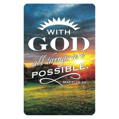 Bookmark Pocket Card With God All Things Are Possible (Pack of 12) - 603799109857 - BKMPK-120