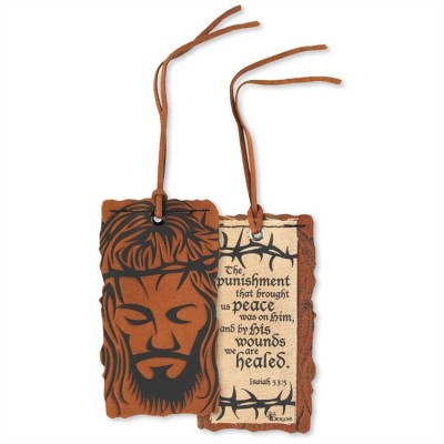 Bookmark Suede Face His Wounds We Are Healed Isaiah 53:5, 6pk - 603799438285 - BKMS-1004