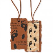 6pk -Bookmark Suede Footprints Pack of 6
