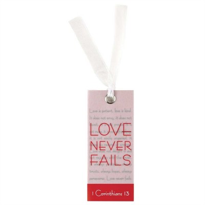 Bookmark Vellum Love Never Fails Pack of 12 - 603799545921 - BKMVL-100