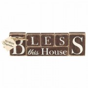 2pk -Plaque Tabletop Bless This House Mdf 9.75x3.5 - (Pack of 2)