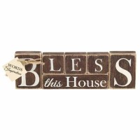 2pk -Plaque Tabletop Bless This House Mdf 9.75x3.5 - (Pack of 2)