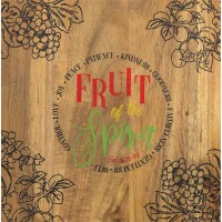 2pk -Cutting Board The Fruit Of The Spirit Wood 8x8 - (Pack of 2)