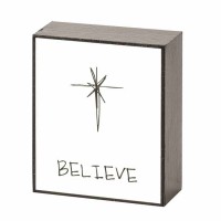 Plaque Tabletop Believe Mdf 2x3