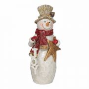 Snowman Figurine With Joy - (Pack of 2)