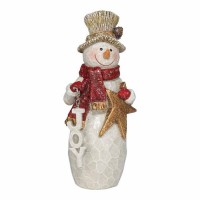 2pk -Snowman Figurine With Joy - (Pack of 2)