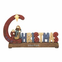 Figurine Christmas Holy Fam Led Resin 6 Inches H