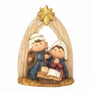 Figurine Holy Family With Star Resin 4 Inches H