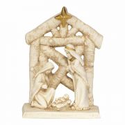 Figurine 1 Pc Holy Family In Creche Resin 5 Inches H
