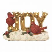 Figurine Joy Red Birds Lighted Resin 5 Inches H