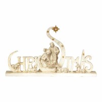 Figurine Christmas Holy Family W Gltr Resin 6 Inches H