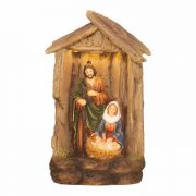 Lighted Holy Family In Creche