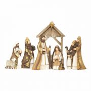6 Piece Nativity With Creche Resin 5 Inches H
