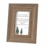 Photo Frame Tabletop Fear Not Lk2:10-11 4x6brn