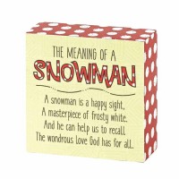 Plaque Tabletop Snowman Mdf 3 7/8 Inches H