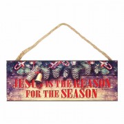 2pk -Jesus Is The Reason For The Season Wood Plaque - (Pack of 2)