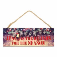 2pk -Jesus Is The Reason For The Season Wood Plaque - (Pack of 2)