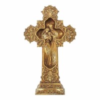 Gold Cross With Holy Family