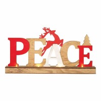Tabletop Peace Wood Led 14.5 X 2.375 X 7.5