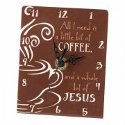 3pk -Clock Tabletop All I Need Is A Bit Of Coffee - (Pack of 3)