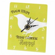 3pk -Clock Tabletop Today I Choose Happy Ps.118:24 - (Pack of 3)