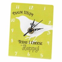 3pk -Clock Tabletop Today I Choose Happy Ps.118:24 - (Pack of 3) 3pk -Clock Tabletop Today I Choose Happy Ps.118:24 - (Pack of 3)