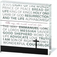 Table Glass Block -3x3-names Of Jesus