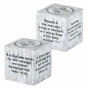 6pk -Desk Cube Man Of God Jer.17:7 Resin 2x2x2 - (Pack of 6)