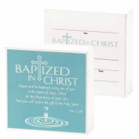 2pk -Plaque Double Sided Baptized Acts 2:38 Mdf 3x3 - (Pack of 2)