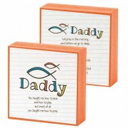 2pk -Plaque Double Sided Daddy Mdf 3x3 - (Pack of 2) 2pk -Plaque Double Sided Daddy Mdf 3x3 - (Pack of 2)