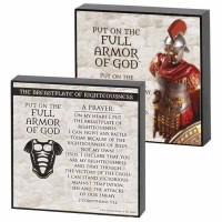 2pk -Plaque Double Sided Breast Of Righteous Mdf 4x4 - (Pack of 2)