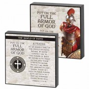 2pk -Plaque Double Sided Shield Of Faith Mdf 4x4 - (Pack of 2) 2pk -Plaque Double Sided Shield Of Faith Mdf 4x4 - (Pack of 2)