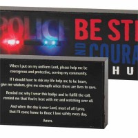 2pk -Plaque Double Sided Police Officer Prayer Mdf 8x3 - (Pack of 2)
