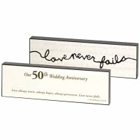 2pk -Plaque Double Sided 50th Anniversary Mdf 8x3 - (Pack of 2)