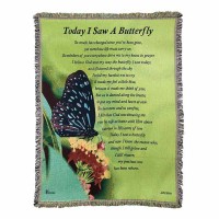 Throw Rug Today I Saw A Butterfly Cotton