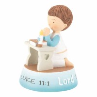 Figurine Boy Teach Us To Pray Resin 4.5 Inches