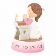 Figurine Girl Teach Us To Pray Resin 4.5 Inches
