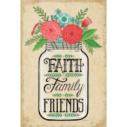 2pk -Flag Print Garden Mason Jar-faith Family - (Pack of 2) 2pk -Flag Print Garden Mason Jar-faith Family - (Pack of 2)