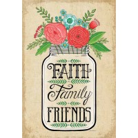 2pk -Flag Print Garden Mason Jar-faith Family - (Pack of 2)
