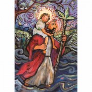 2pk -Flag Print St Christopher Polystr Garden - (Pack of 2)