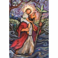 2pk -Flag Print St Christopher Polystr Garden - (Pack of 2) 2pk -Flag Print St Christopher Polystr Garden - (Pack of 2)