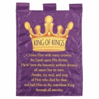 2pk -Flag Dapp Crown Him Polystr Garden 13x18 - (Pack of 2)