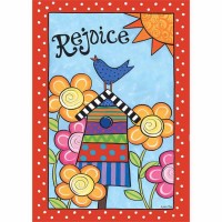 2pk -Flag Print Lg Birdhouse-rejoice My Soul - (Pack of 2)