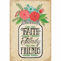 2pk -Flag Print Lg Mason Jar-faith Family - (Pack of 2)