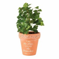 3pk -Flowerpot I Am The Vine Resin 4x4 - (Pack of 3) 3pk -Flowerpot I Am The Vine Resin 4x4 - (Pack of 3)