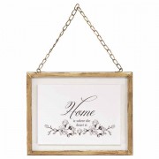 Framed Glass Home Is Where Ant Gld 4x6